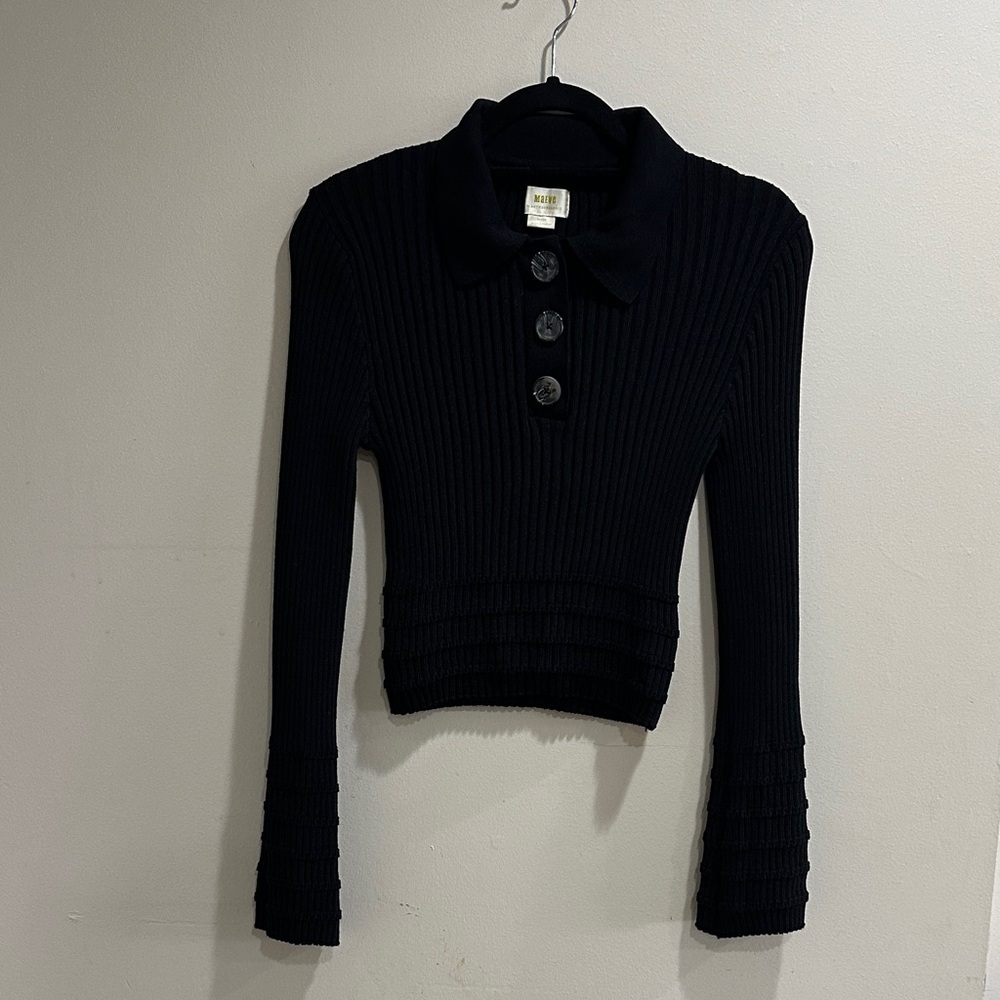 Maeve  by Anthropologie Black Knit Top - Picture 3 of 12